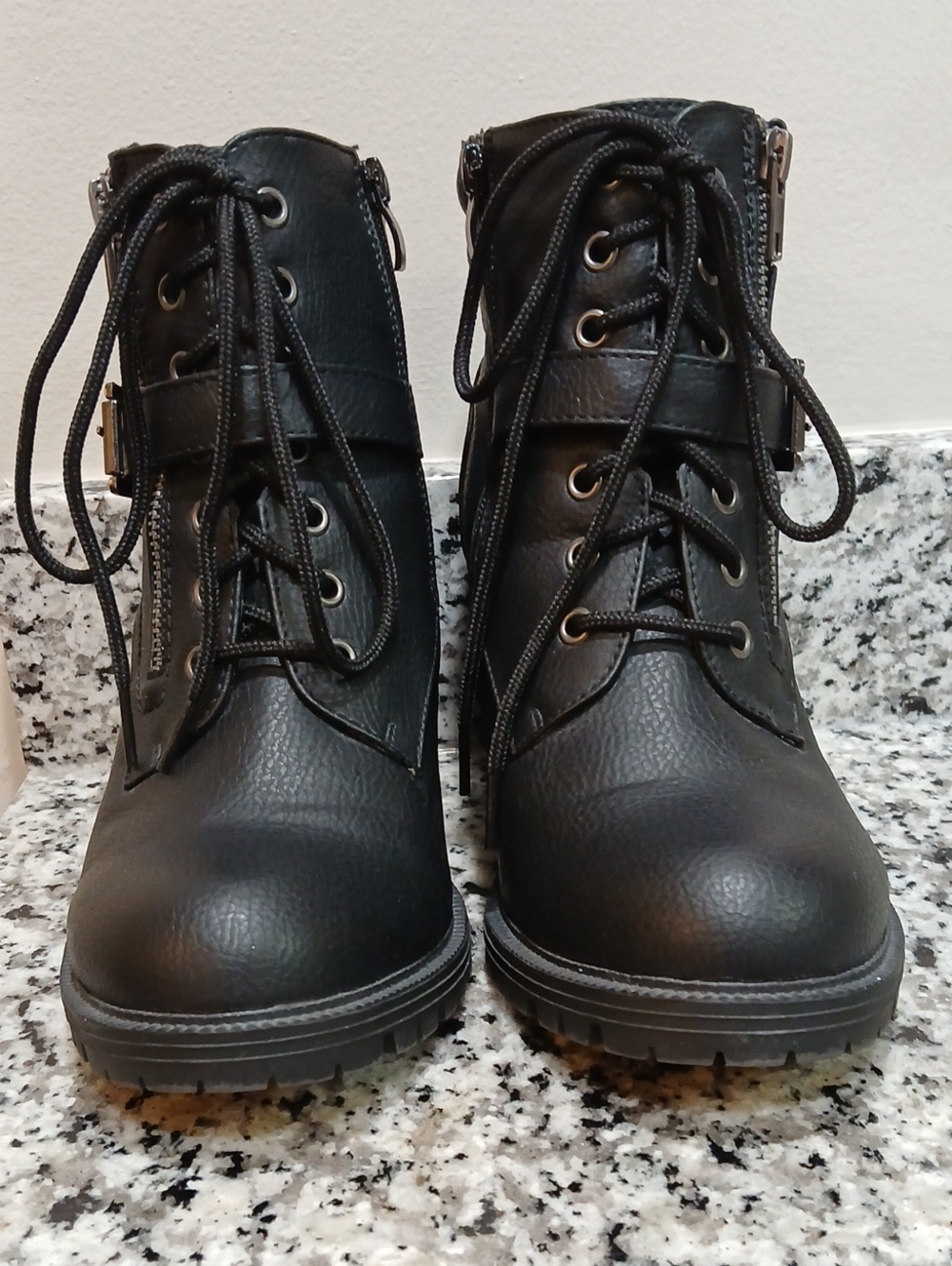 torrid Black Lace-Up Combat Ankle Boots